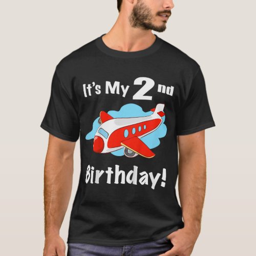 Kids 2nd Birthday airplane theme party outfit todd T_Shirt