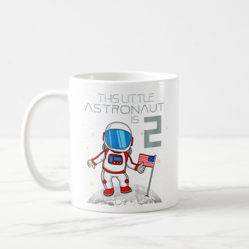 Kids 2nd Birthday Astronaut  Boys Gift 2 Year Old  Coffee Mug