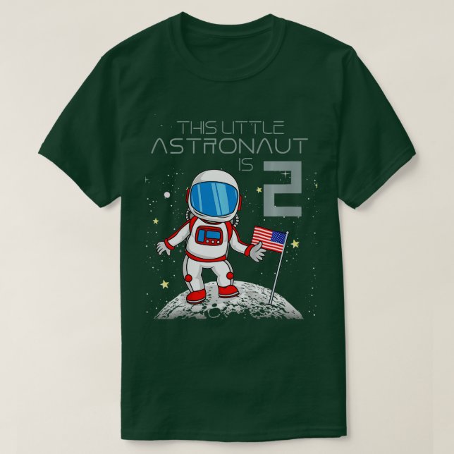 Kids 2nd Birthday Astronaut  Boys Gift 2 Year Old  T-Shirt (Design Front)