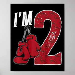 Kids 2nd Birthday Boxing Boy Two Year Old Boxer  Poster