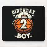 Kids 2nd Birthday Boy 2 Year Old Sketll Theme Deco Mouse Pad