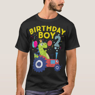 Kids 2nd Birthday Boy T-Rex 2 Year Old Gifts Dinos T-Shirt