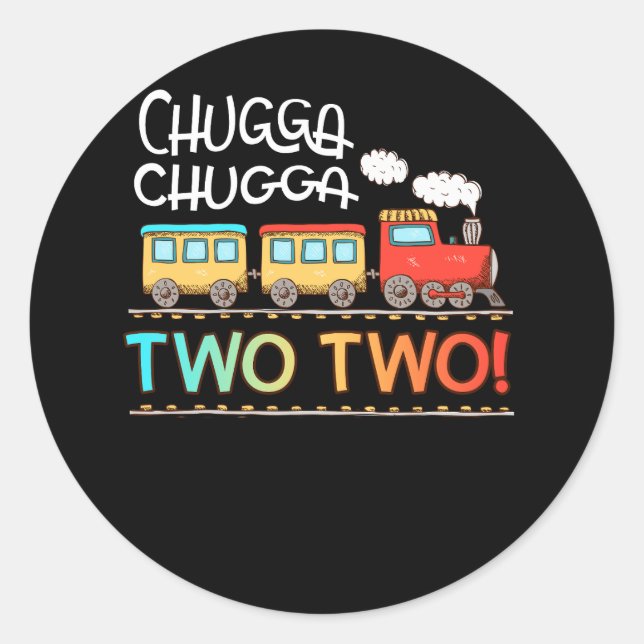 Kids 2nd Birthday Boy Train Chugga Chugga Two Two  Classic Round Sticker (Front)