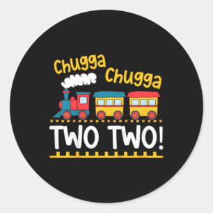 Kids 2nd Birthday Boy Train Chugga Chugga Two Two  Classic Round Sticker