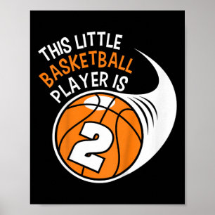 Kids 2nd Birthday Boys Basketball Sport 2 Year Ol Poster