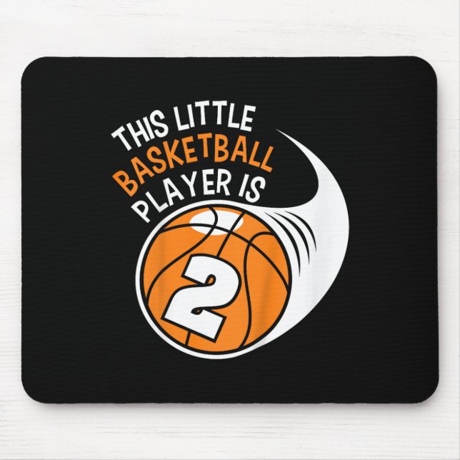Kids 2nd Birthday Boys Bysketbyll Sport 2 Year Old Mouse Pad (Front)