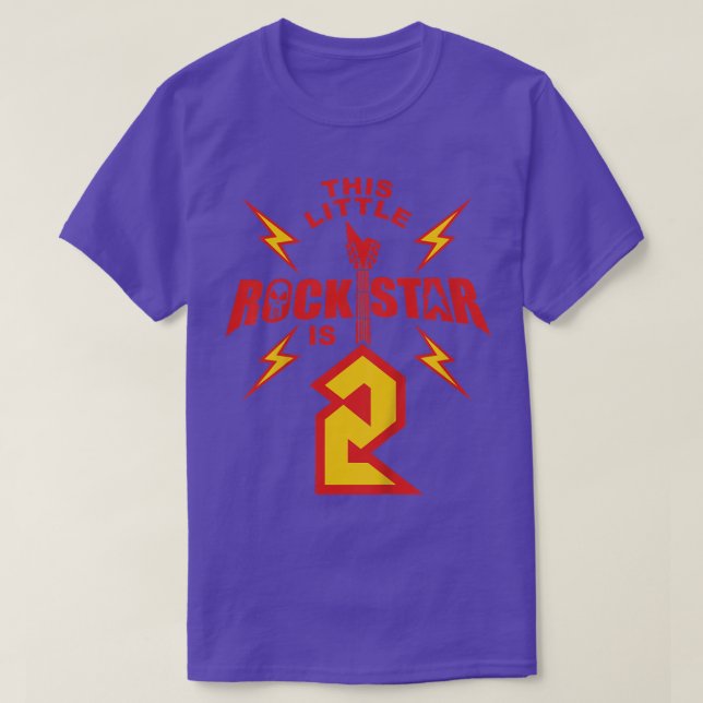 Kids 2nd Birthday Boys Rockstar  Rock Music 2 Year T-Shirt (Design Front)