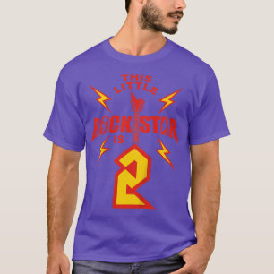 Kids 2nd Birthday Boys Rockstar  Rock Music 2 Year T-Shirt