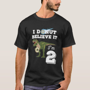 Kids 2nd Birthday Dinosaur I Donut Believe It I'm  T-Shirt
