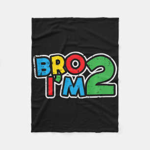 Kids 2nd Birthday Gamer Bro Im 2 Retro Bday Toddle Fleece Blanket