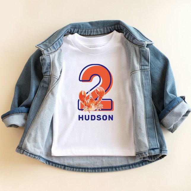 Kids 2nd Birthday Lobster Guest of Honor Baby T-Shirt (Creator Uploaded)
