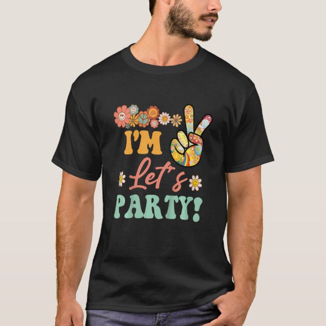 Kids 2nd Birthday Outfit Girl Retro Sunflower Groo T-Shirt (Front)