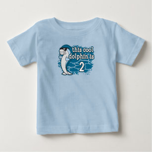 Kid's 2nd Birthday This Cool Dolphin is Two Baby T-Shirt