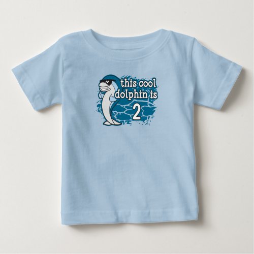 Kids 2nd Birthday This Cool Dolphin is Two Baby T_Shirt