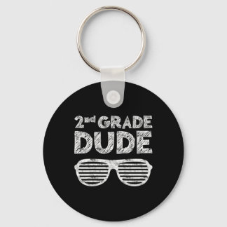 Kids 2nd Grade Dude Second Grade Byck To School Keychain