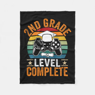 Kids 2nd Grade Level Complete Cute Gamer Class Of  Fleece Blanket