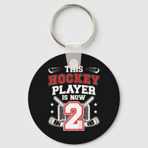 Kids 2nd Ice Hockey Birthday Two Year Old Ice Hock Keychain