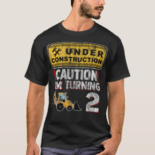 Kids 2nd Truck Birthday Construction Themed funny T-Shirt