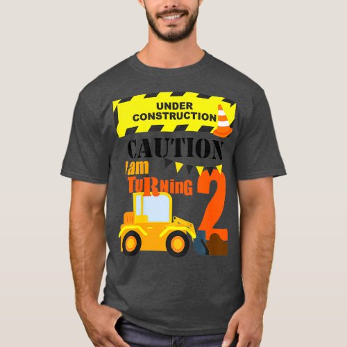 Kids 2nd Truck Themed Birthday Excavator  Age 2 T_Shirt