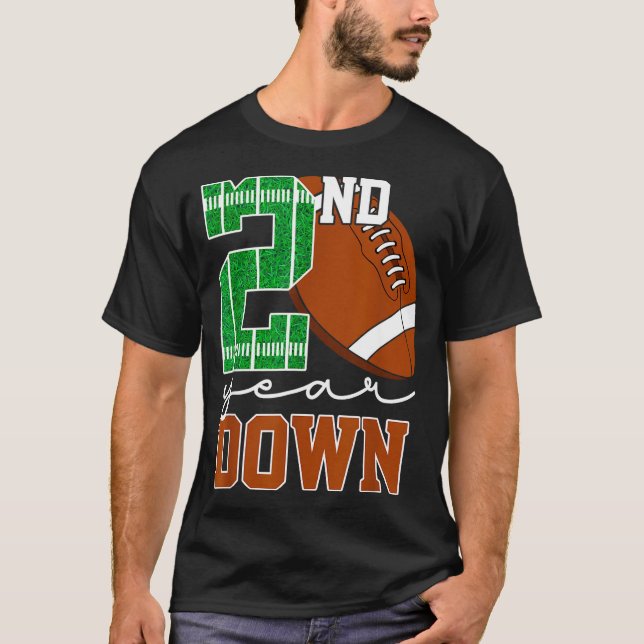 Kids 2nd Year Down Football Birthday Boy Party 2 Y T-Shirt (Front)