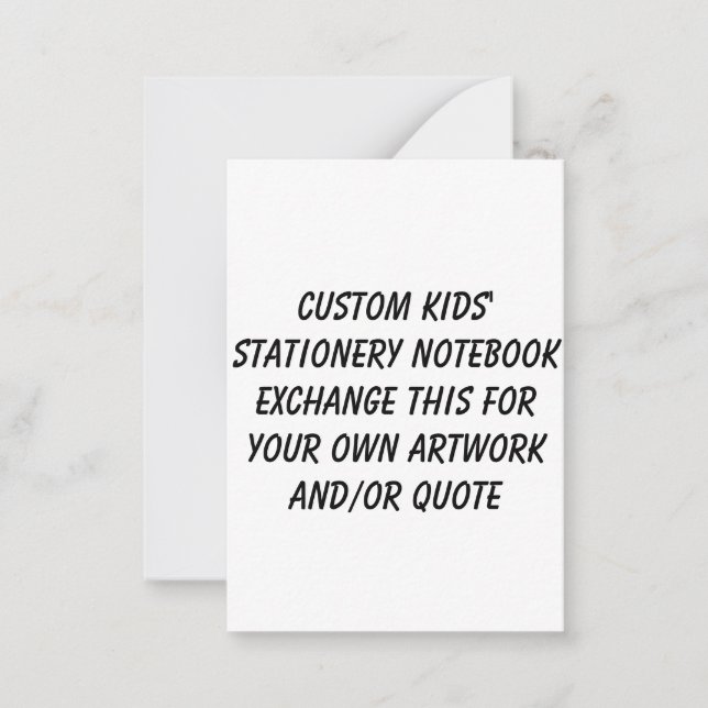 Kids  3.5" x 2.5" Flat Note Personalized Card (Front)