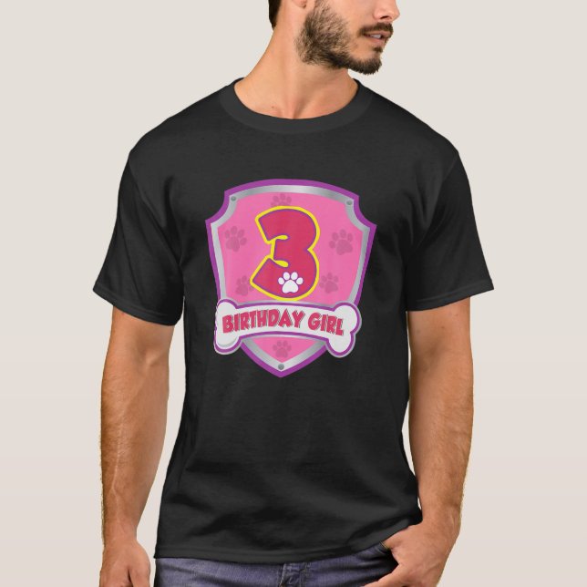 Kids 3 Year Old 3Rd Birthday Patrol Party Boys Gir T-Shirt (Front)