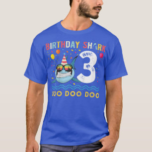 Kids 3 Year Old Birthday Boy Girl Shark Boys and G T-Shirt