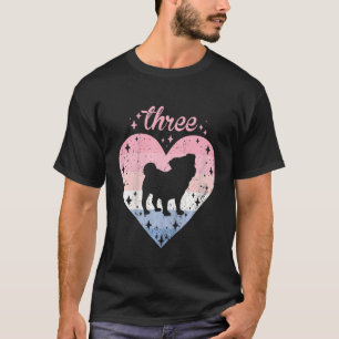 Kids 3 Year Old Cute Dog Birthday Girl 3rd B day 2 T-Shirt
