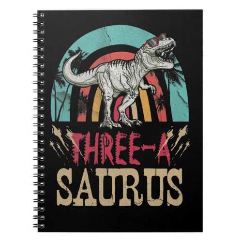 Kids 3 Year Old Dinosaur Birthday 3rd T Rex Dino Notebook