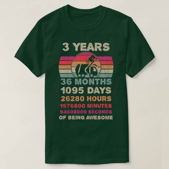 Kids 3 Year Old Garbage Truck Birthday 3rd Birthda T-Shirt (Design Front)