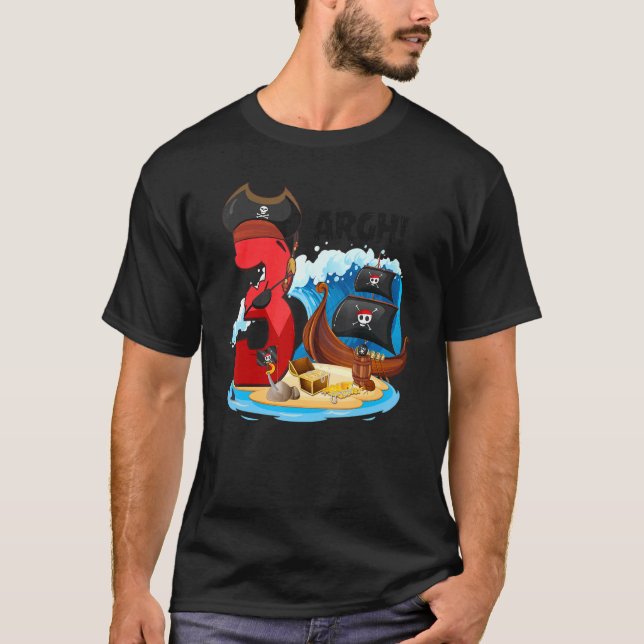 Kids 3 Year Old Pirate Birthday Arr Pirates Ship A T-Shirt (Front)