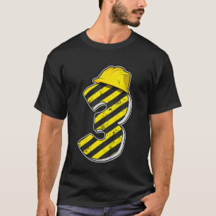 Kids 3 Years Boys Three Construction Party 3rd Bir T-Shirt