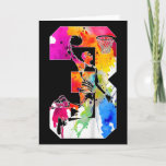 Kids 3 Years Number 3 Sketll 3rd Birthday  Card