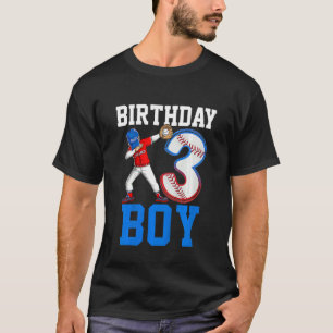 Kids 3 Years Old Baseball Themed 3rd Birthday Part T-Shirt