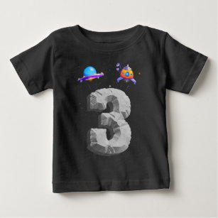 Kids 3 Years Old Birthday Boy Astronaut Gifts Spac Baby T-Shirt