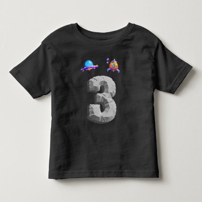 Kids 3 Years Old Birthday Boy Astronaut Gifts Spac Toddler T-shirt (Front)