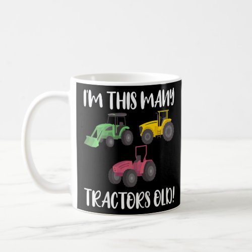 Kids 3 Years Old Boy Tractors Old 3rd Birthday Boy Coffee Mug