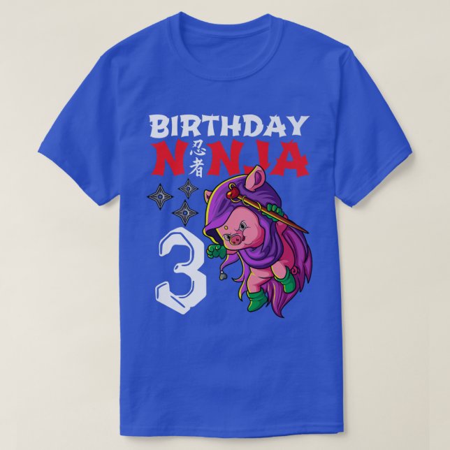 Kids 3 Years Old Kawaii Cute Pig Japanese 3rd Birt T-Shirt (Design Front)