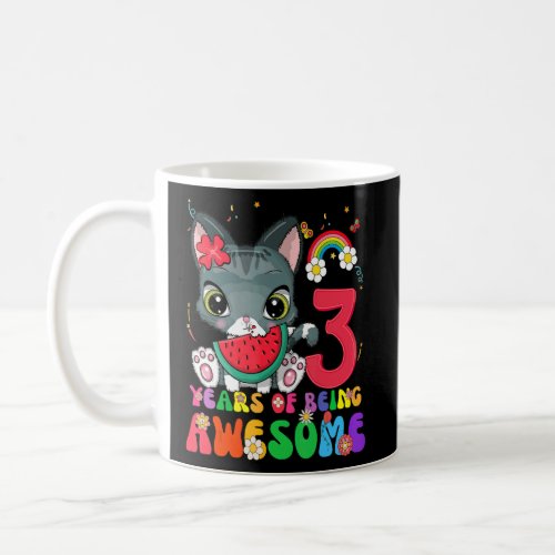 Kids 3 Years Old Teens 3rd Birthday Girl Awesome C Coffee Mug