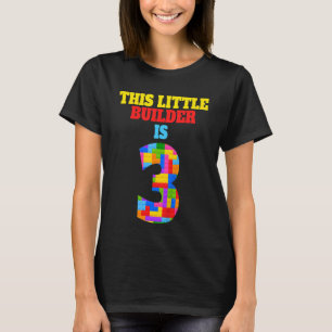 Kids 3rd Birthday 3 Years Old Builder Boy Girl Bui T-Shirt