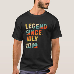 Kids 3rd Birthday 3 Years Old Legend Since July 2 T-Shirt