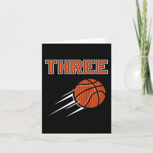 Kids 3rd Birthday Basketball Party Jersey 3 Years Card