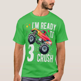 Kids 3rd Birthday Boy Shirt 3 Year Old Monster Tru