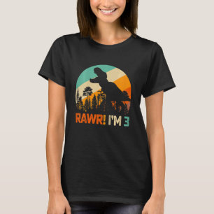 Kids 3rd Birthday Boys Dinosaur Rex 3 Year Old Son T-Shirt