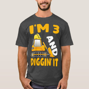Kids 3rd Birthday Construction Truck Excavator I'm T-Shirt