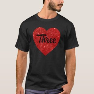 Kids 3rd Birthday Cute Heart for Girls 3 Year Old  T-Shirt
