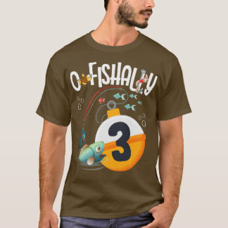 Kids 3rd Birthday Fishing Theme For Boys And Girls T-Shirt