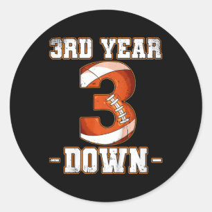Kids 3rd Birthday Football 3rd Year Down Football Classic Round Sticker
