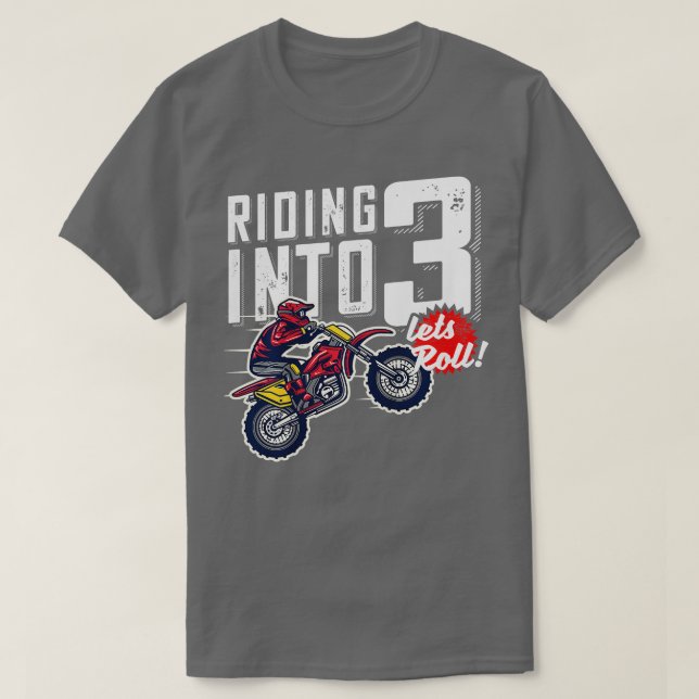Kids 3rd Birthday Motor Cross Dirt Bike Birthday R T-Shirt (Design Front)