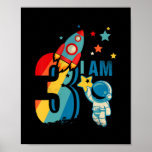 Kids 3rd Birthday Outer Space Astronaut I Am 3 Poster<br><div class="desc">Kids 3rd Birthday Outer Space Astronaut I Am 3 Year Old Boy Girl Gift. Perfect gift for your dad,  mom,  papa,  men,  women,  friend and family members on Thanksgiving Day,  Christmas Day,  Mothers Day,  Fathers Day,  4th of July,  1776 Independent day,  Veterans Day,  Halloween Day,  Patrick's Day</div>